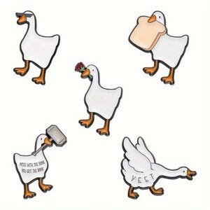 Set of Duck Duck Goose Enamel Pins